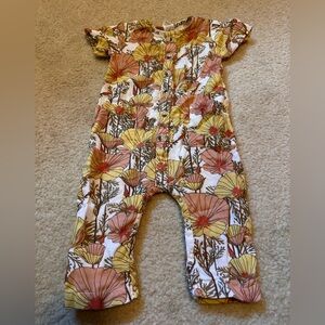 Used Kate Quinn California Poppy buttoned jumpsuit with patch pockets 12M
